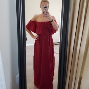 Dark Red Maxi Dress